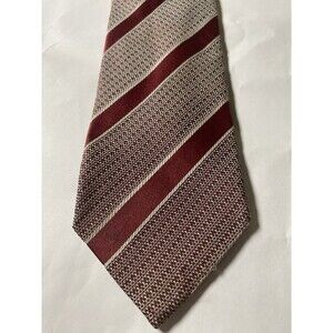 Ermenegildo Zegna  Men's 100% Silk Italian Necktie Designer Burgundy  Red Woven